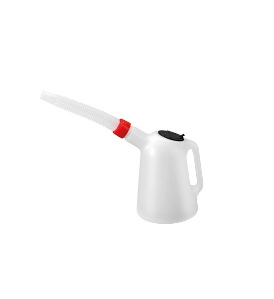 ΔΟΧΕΙΟ ΠΛΑΣΤΙΚΟ (HDPE) ΓΙΑ ΜΕΤΑΦΟΡΑ ΛΑΔΙΟΥ ΜΕ ΕΥΚΑΜΠΤΟ ΜΑΚΡΥ ΣΤΟΜΙΟ ΚΑΙ ΚΑΠΑΚΙ ΛΕΥΚΟ 1000ml LAMPA  - 1 TEM.