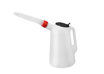 ΔΟΧΕΙΟ ΠΛΑΣΤΙΚΟ (HDPE) ΓΙΑ ΜΕΤΑΦΟΡΑ ΛΑΔΙΟΥ ΜΕ ΕΥΚΑΜΠΤΟ ΜΑΚΡΥ ΣΤΟΜΙΟ ΚΑΙ ΚΑΠΑΚΙ ΛΕΥΚΟ 3000ml LAMPA  - 1 TEM.