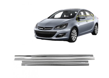 TRIM ΜΑΡΚΕ ΠΑΡΑΘΥΡΩΝ ΑΥΤΟΚΟΛΛΗΤΑ ΧΡΩΜΙΟΥ 4ΤΕΜ. ΓΙΑ OPEL ASTRA J 4D 2012+