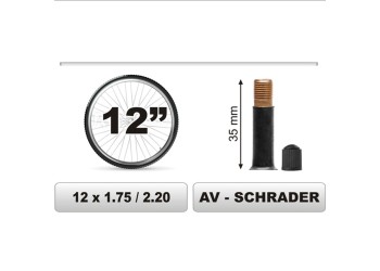 CarCommerce - ΣΑΜΠΡΕΛΑ ΠΟΔΗΛΑΤΟΥ 12χ1.75/2.20 ΜΕΓΑΛΗ ΒΑΛΒΙΔΑ (35mm) - 1 τεμ. (68370-CC)