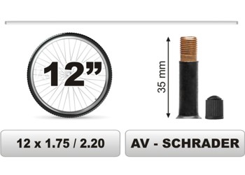 CarCommerce - ΣΑΜΠΡΕΛΑ ΠΟΔΗΛΑΤΟΥ 12χ1.75/2.20 ΜΕΓΑΛΗ ΒΑΛΒΙΔΑ (35mm) - 1 τεμ. (68370-CC)