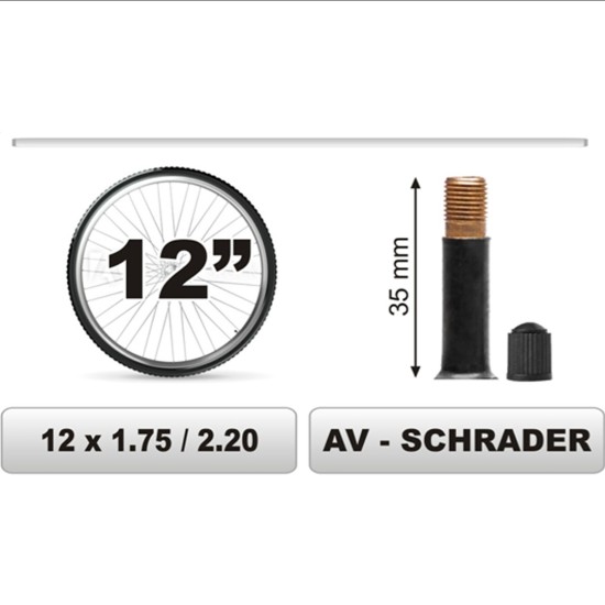 CarCommerce - ΣΑΜΠΡΕΛΑ ΠΟΔΗΛΑΤΟΥ 12χ1.75/2.20 ΜΕΓΑΛΗ ΒΑΛΒΙΔΑ (35mm) - 1 τεμ. (68370-CC)