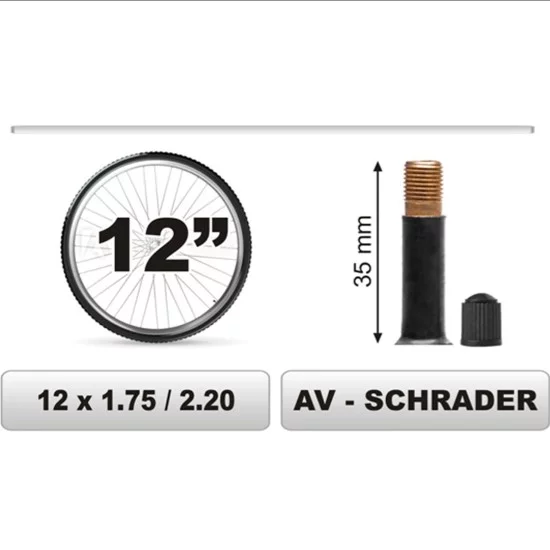 CarCommerce - ΣΑΜΠΡΕΛΑ ΠΟΔΗΛΑΤΟΥ 12χ1.75/2.20 ΜΕΓΑΛΗ ΒΑΛΒΙΔΑ (35mm) - 1 τεμ. (68370-CC)