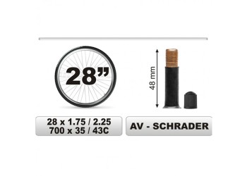 CarCommerce - ΣΑΜΠΡΕΛΑ ΠΟΔΗΛΑΤΟΥ 28χ1.75/2.25 ΜΕΓΑΛΗ ΒΑΛΒΙΔΑ (48mm) - 1 τεμ. (68381-CC)