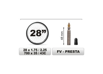 CarCommerce - ΣΑΜΠΡΕΛΑ ΠΟΔΗΛΑΤΟΥ 28x1.75/2,25 ΜΕΓΑΛΗ ΒΑΛΒΙΔΑ 48mm CAR COMMERCE - 1 ΤΕΜ. (68383-CC)