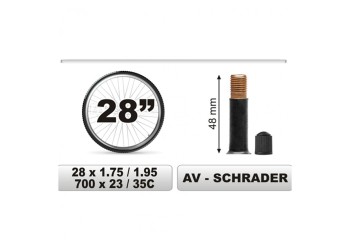 CarCommerce - ΣΑΜΠΡΕΛΑ ΠΟΔΗΛΑΤΟΥ 28χ1.75/1.95 ΜΕΓΑΛΗ ΒΑΛΒΙΔΑ (48mm) - 1 τεμ. (68384-CC)