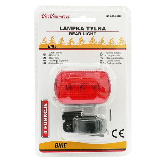 CarCommerce - ΦΩΣ ΠΟΔΗΛΑΤΟΥ ΟΠΙΣΘΙΟ ΜΠΑΤΑΡΙΑΣ ΜΕ 3LED ΚΑΙ 4 ΛΕΙΤΟΥΡΓΙΕΣ - 1 τεμ. (68422-CC)