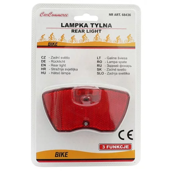 CarCommerce - ΦΩΣ ΠΟΔΗΛΑΤΟΥ ΟΠΙΣΘΙΟ 3xLED 3 ΛΕΙΤΟΥΡΓΙΕΣ ΜΠΑΤΑΡΙΑΣ CAR COMMERCE - 1 ΤΕΜ. (68436-CC)