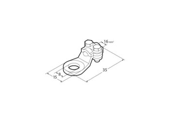 ΑΚΡΟΔΕΚΤΕΣ ΚΑΛΩΔΙΩΝ ΜΠΑΤΑΡΙΑΣ 16mm²  ΜΕ ΤΡΥΠΑ 8mm ΜΕ ΠΛΑΚΑ ΣΥΣΦΙΞΗΣ 2ΤΕΜ