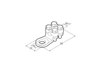 ΑΚΡΟΔΕΚΤΕΣ ΚΑΛΩΔΙΩΝ ΜΠΑΤΑΡΙΑΣ 50mm²  ΜΕ ΤΡΥΠΑ 10mm ΜΕ ΔΙΠΛΗ ΠΛΑΚΑ ΣΥΣΦΙΞΗΣ 2ΤΕΜ