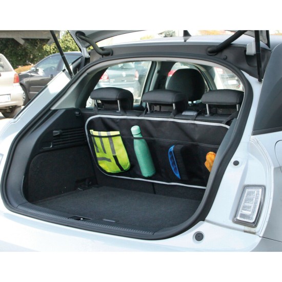 ΘΗΚΕΣ/ΤΣΕΠΕΣ ORGANIZER ΚΑΘΙΣΜΑΤΩΝ/ΠΟΡΤ ΜΠΑΓΚΑΖ 4 ΔΙΧΤΥΑ ΜΕ ΣΤΗΡΙΞΗ ΣΤΟ ΠΡΟΣΚΕΦΑΛΟ 88x35cm ΜΑΥΡΟ LAMPA - 1 TEM.