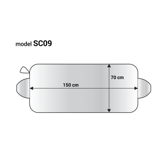 Amio - ΗΛΙΟΠΡΟΣΤΑΣΙΑ ΑΥΤΟΚΙΝΗΤΟΥ UNIVERSAL - 150x70cm (ΑΣΗΜΙ - EPE FOAM) - 1 ΤΕΜ. (01389/AM)