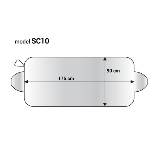 Amio - ΗΛΙΟΠΡΟΣΤΑΣΙΑ ΑΥΤΟΚΙΝΗΤΟΥ UNIVERSAL - 175x90cm (ΑΣΗΜΙ - EPE FOAM) - 1 ΤΕΜ. (01390/AM)