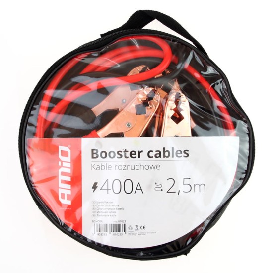 Amio - ΡΕΥΜΑΤΟΔΟΤΕΣ 400A 2,5m (ΚΑΛΩΔΙΑ ΦΟΡΤΙΣΗΣ ΜΠΑΤΑΡΙΑΣ) – 1 σετ. (01023/AM)