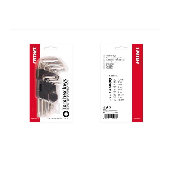 Amio - ΑΛΕΝ TORX ΚΟΝΤΑ 125mm TKS - 9 ΤΕΜ. (01040/AM)