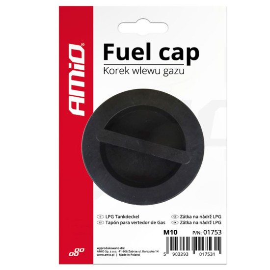 Amio - ΠΛΑΣΤΙΚΗ ΤΑΠΑ ΚΑΥΣΙΜΟΥ LPG (ΥΓΡΑΕΡΙΟ) ΜΕ ΣΠΕΙΡΩΜΑ Μ10 - 1 ΤΕΜ. (01753/AM)