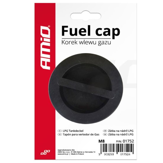 Amio - ΠΛΑΣΤΙΚΗ ΤΑΠΑ ΚΑΥΣΙΜΟΥ LPG (ΥΓΡΑΕΡΙΟ) ΜΕ ΣΠΕΙΡΩΜΑ Μ8 - 1 ΤΕΜ. (01752/AM)
