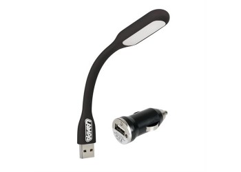 ΠΛΑΦΟΝΙΕΡΑ ΑΝΑΓΝΩΣΗΣ 2 ΣΕ 1 COB LED & ΦΟΡΤΙΣΤΗΣ USB 12/24V - 1000mA (ΜΑΥΡΗ/ΕΥΚΑΜΠΤΗ)