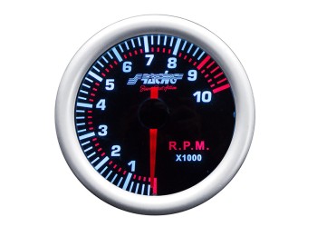ΣΤΡΟΦΟΜΕΤΡΟ 0-10000rpm 52mm 2 INCH ΜΑΥΡΟ ΜΕ ΚΟΚΚΙΝΟ ΦΩΤΙΣΜΟ