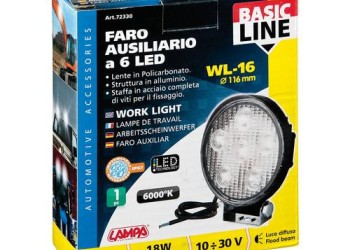 ΠΡΟΒΟΛΕΑΣ ΕΡΓΑΣΙΑΣ ΣΤΡΟΓΓΥΛΟΣ  WL-16 - 6 LED 18W 10-30V (137x116x42 mm) BASIC LINE - 1 ΤΕΜ.