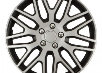 Amio - ΤΑΣΙΑ 15" DAKAR NC ΑΣΗΜΙ/ΜΑΥΡΟ - ΣΕΤ 4ΤΕΜ ΣΕ KOYTI (8507/AM)