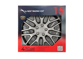 Amio - ΤΑΣΙΑ 15" DAKAR NC ΑΣΗΜΙ/ΜΑΥΡΟ - ΣΕΤ 4ΤΕΜ ΣΕ KOYTI (8507/AM)