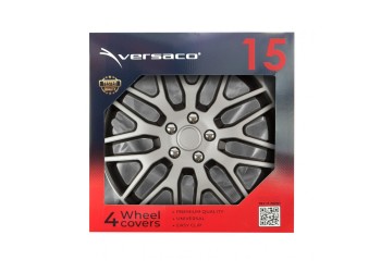 Amio - ΤΑΣΙΑ 15" DAKAR NC ΑΣΗΜΙ/ΜΑΥΡΟ - ΣΕΤ 4ΤΕΜ ΣΕ KOYTI (8507/AM)