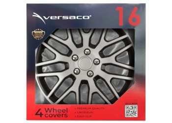 Amio - ΤΑΣΙΑ 16" DAKAR NC ΑΣΗΜΙ ΜΑΥΡΟ - ΣΕΤ 4ΤΕΜ ΣΕ KOYTI (8514/AM)