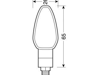 TUAREG ΦΛΑΣ LED ΜΟΤΟ 12V (ΜΑΥΡΟ - 65 Χ 26 mm) - 2 ΤΕΜ.