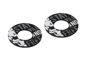 ΧΕΡΟΥΛΙΑ MOTO DONUT OFF-ROAD ΜΑΥΡΑ/ΓΚΡΙ 22MM+25MM 12CM 2ΤΕΜ