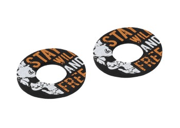 ΧΕΡΟΥΛΙΑ MOTO DONUT OFF-ROAD ΜΑΥΡΑ/ΠΟΡΤΟΚΑΛΙ 22MM+25MM 12CM 2ΤΕΜ