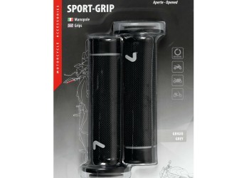 ΧΕΙΡΟΛΑΒΕΣ ΤΙΜΟΝΙΟΥ ΜΗΧΑΝΗΣ SPORT-GRIP ΜΑΥΡΟ/ΓΚΡΙ (22 mm-12cm/25mm-12,5cm) LAMPA - 2 ΤΕΜ.