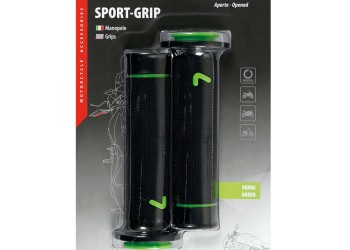 ΧΕΙΡΟΛΑΒΕΣ ΤΙΜΟΝΙΟΥ ΜΗΧΑΝΗΣ SPORT-GRIP ΜΑΥΡΟ/ΠΡΑΣΙΝΟ (22 mm-12cm/25mm-12,5cm) LAMPA - 2 ΤΕΜ.