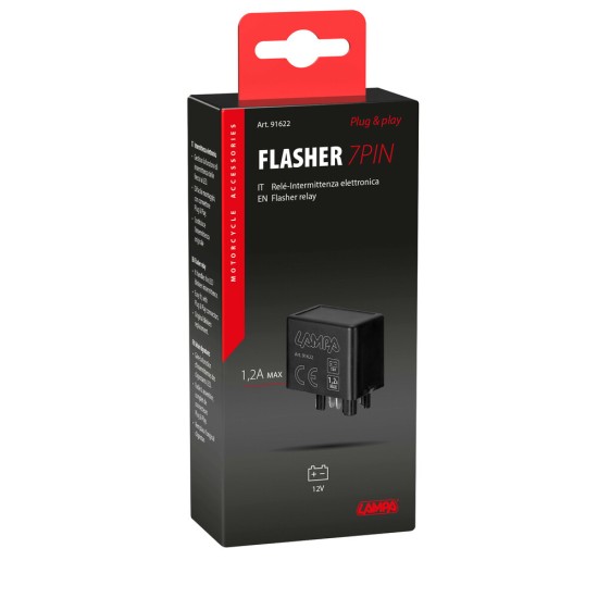 LED FLASHER (ΦΛΑΣΙΕΡΑ)  7PIN ΓΙΑ LED ΦΛΑΣ 12V 1,2A max PLUG & PLAY LAMPA - 1 ΤΕΜ.