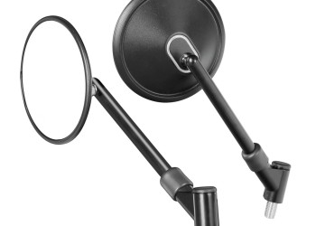 ΚΑΘΡΕΠΤΕΣ MOTO OXI M10x1,25 DX+SX ΣΤΡΟΓΓΥΛΟΙ ΣΕ ΜΑΥΡΟ ΧΡΩΜΑ LAMPA - 2 ΤΕΜ.