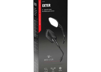 ΚΑΘΡΕΠΤΕΣ MOTO EXTER M10x1,25 DX+SX ΣΕ ΜΑΥΡΟ ΧΡΩΜΑ LAMPA - 2 ΤΕΜ.