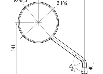 ΚΑΘΡΕΠΤΕΣ MOTO ΣΤΡΟΓΓΥΛΟΙ M10X1,25 DX 106cm STAR CLASSIC LAMPA - 2 ΤΕΜ