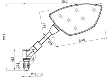 ΚΑΘΡΕΠΤΕΣ MOTO M10X1,25 DX BAT​ LAMPA - 2 ΤΕΜ