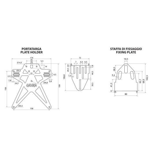 ΒΑΣΗ ΣΤΗΡΙΞΗΣ ΠΙΝΑΚΙΔΑΣ MOTO ΑΛΟΥΜΙΝΙΟΥ AERO-X EVO 6 ΜΑΥΡΗ UNIVERSAL LAMPA - 1 ΤΕΜ