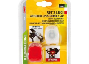 Φως ποδηλάτου σε κόκκινο και άσπρο 2τεμ. 2 LED αδιάβροχα