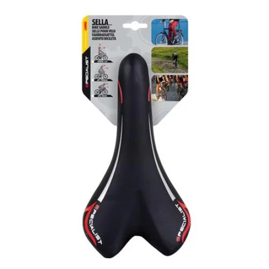 Σέλα ποδηλάτου (270x150mm /450gr ) μαύρη/κόκκινη Dynamic MTB/Racing S-8 Selle/Saddles Specialist