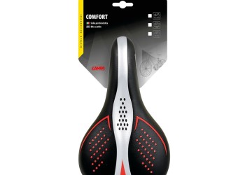 Σέλα ποδηλάτου παιδική (245x150mm /460gr) μαύρη/γκρι/κόκκινη Baby S-15 Selle/Saddles Specialist