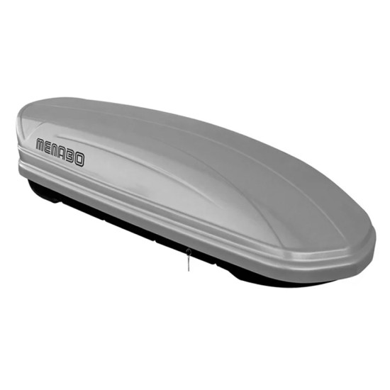 Menabo – Μπαγκαζιέρα Οροφής Marathon 460 Silver Ασημί Ματ 460L για Επιπλέον Αποσκευές Ταξιδιού – 1 Τεμ. (9240/MB)