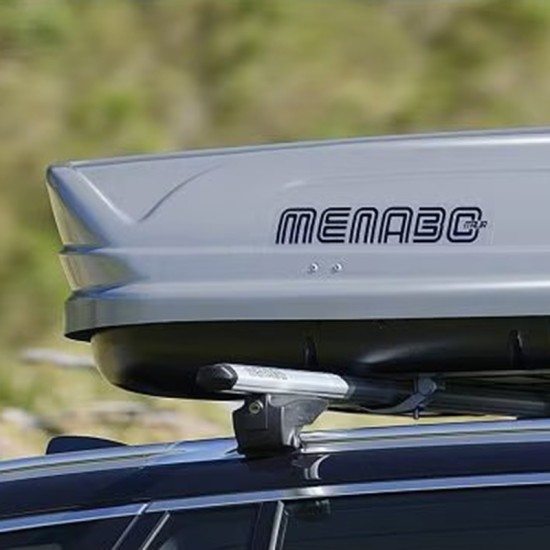 Menabo – Μπαγκαζιέρα Οροφής Marathon 460 Silver Ασημί Ματ 460L για Επιπλέον Αποσκευές Ταξιδιού – 1 Τεμ. (9240/MB)