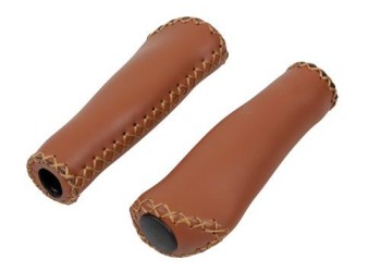 ΧΕΙΡΟΛΑΒΕΣ ΠΟΔΗΛΑΤΟΥ ΔΕΡΜΑΤΙΝΑ VINTAGE 135+135mm 22mm ΚΑΦΕ 2ΤΕΜ.