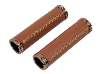 ΧΕΙΡΟΛΑΒΕΣ ΠΟΔΗΛΑΤΟΥ ΔΕΡΜΑΤΙΝΑ VINTAGE 127+127mm 22,5mm ΚΑΦΕ 2ΤΕΜ.