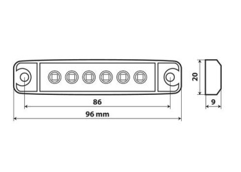 ΦΩΣ ΟΓΚΟΥ 6LED ΛΕΥΚΟ 12/24V 96mm ΑΔΙΑΒΡΟΧΟ 1ΤΕΜ.