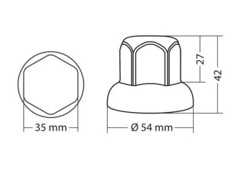 ΚΑΠΑΚΙΑ ΠΑΞΙΜΑΔΙΩΝ / ΜΠΟΥΛΟΝΙΩΝ ΦΟΡΤΗΓΟΥ ΠΛΑΣΤΙΚΑ ΧΡΩΜΙΟΥ 33mm 10ΤΕΜ.