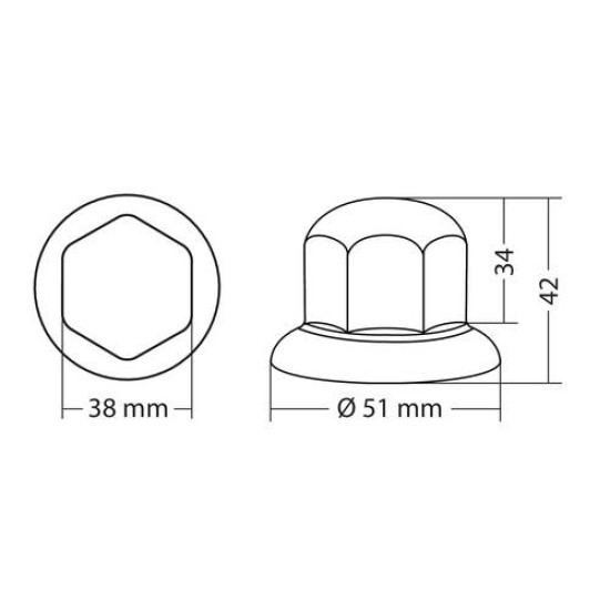 ΚΑΠΑΚΙΑ ΠΑΞΙΜΑΔΙΩΝ / ΜΠΟΥΛΟΝΙΩΝ ΦΟΡΤΗΓΟΥ ΠΛΑΣΤΙΚΑ ΧΡΩΜΙΟΥ 33mm 10ΤΕΜ.