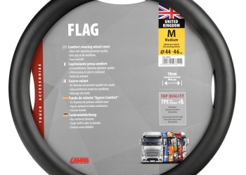 ΚΑΛΥΜΜΑ ΤΙΜΟΝΙΟΥ ΦΟΡΤΗΓΟΥ FLAG ENGLAND ΜΑΥΡΟ ΜΕ ΣΗΜΑΙΑ ΑΓΓΛΙΑΣ (M) 44-46cm LAMPA - 1 TEM.